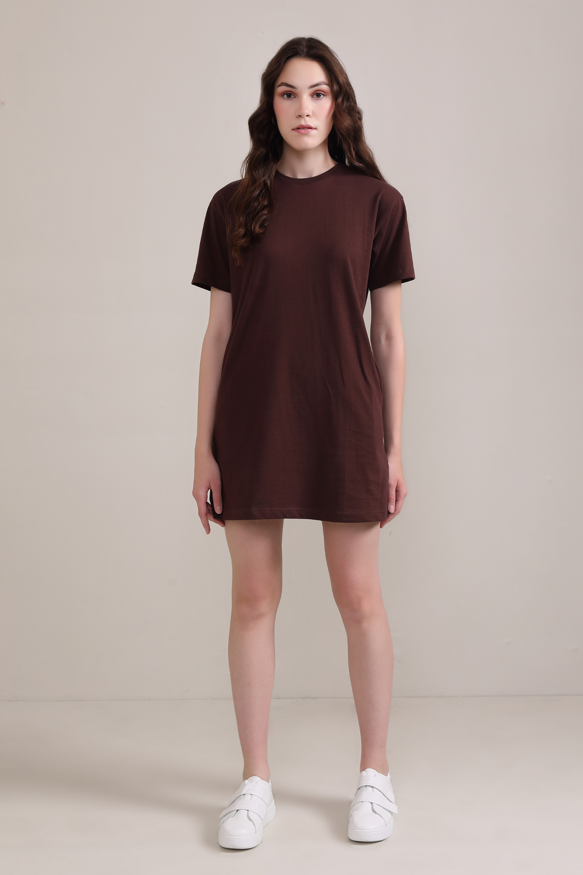 Brown :Oversized T-shirt Dress