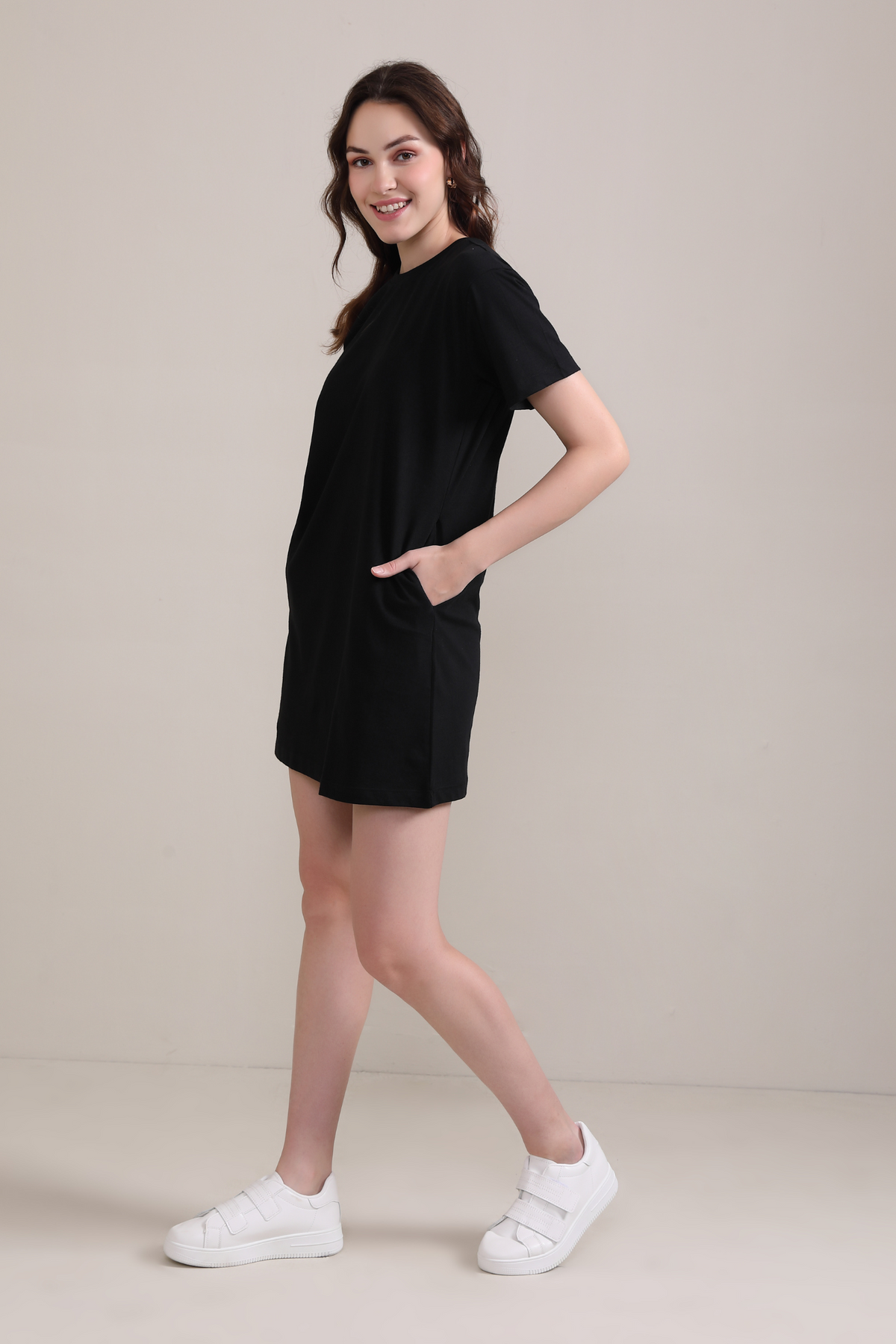 Black :Oversized T-shirt Dress