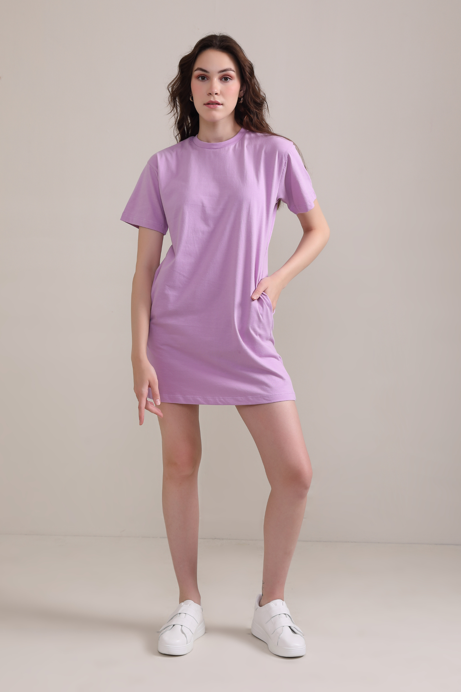 Lavender :Oversized T-shirt Dress