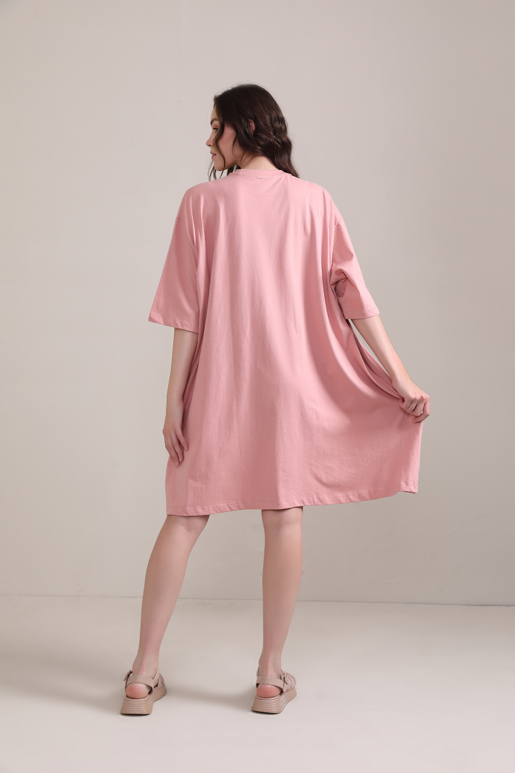 Oversized Pocket Tee-Pastel Pink