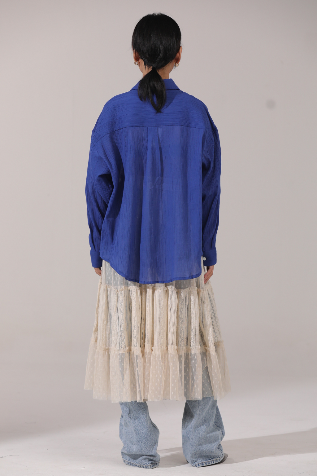 Blue Prosecco Oversized Shirt