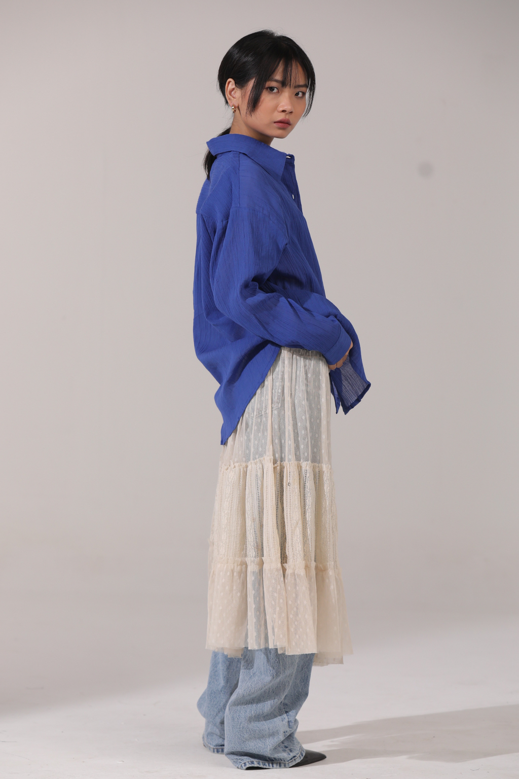 Blue Prosecco Oversized Shirt