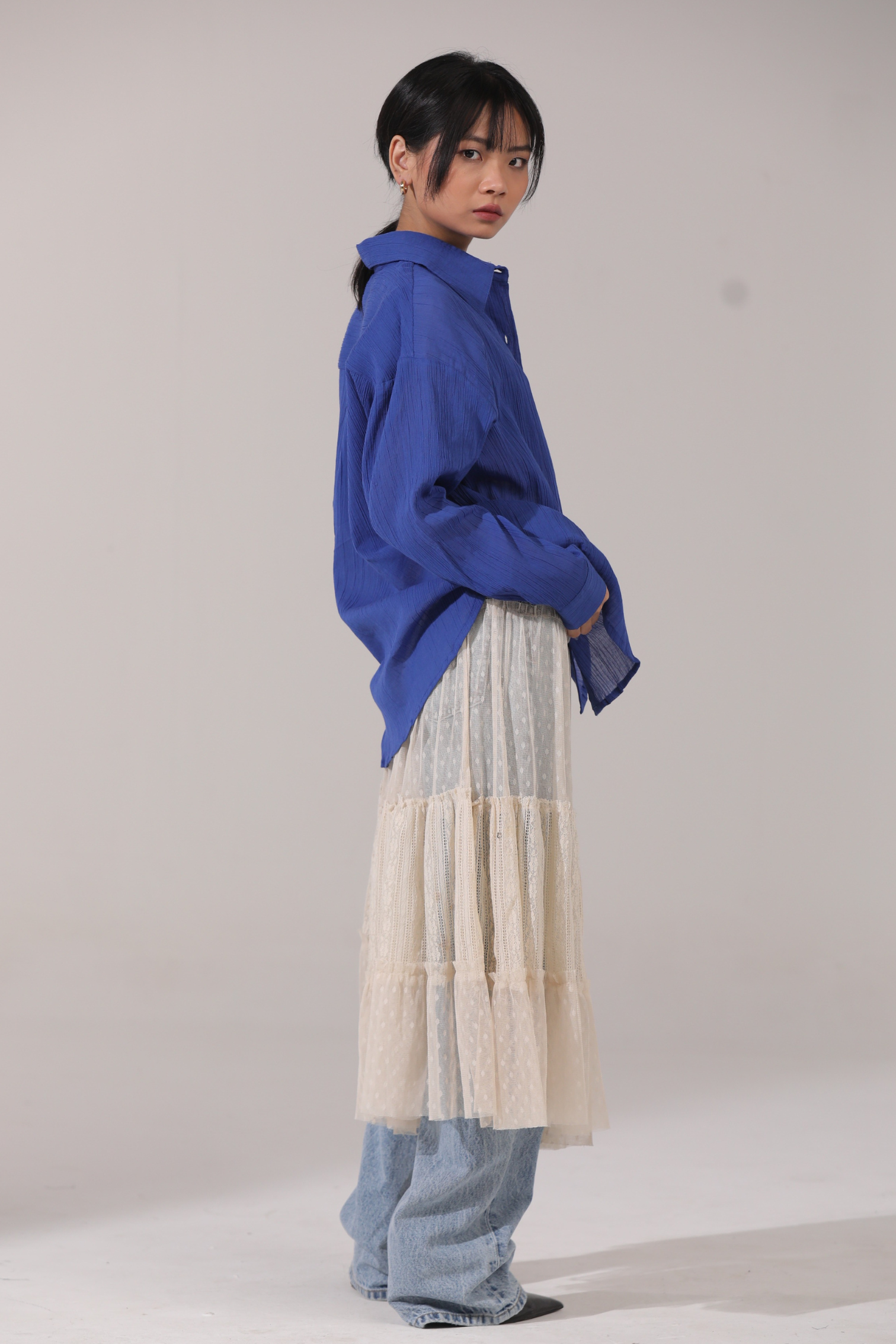 Blue Prosecco Oversized Shirt