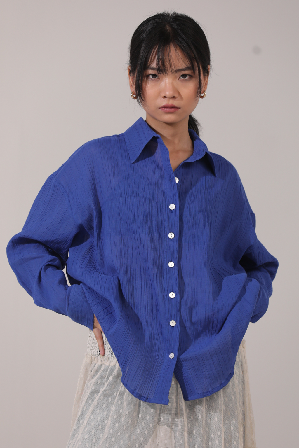 Blue Prosecco Oversized Shirt