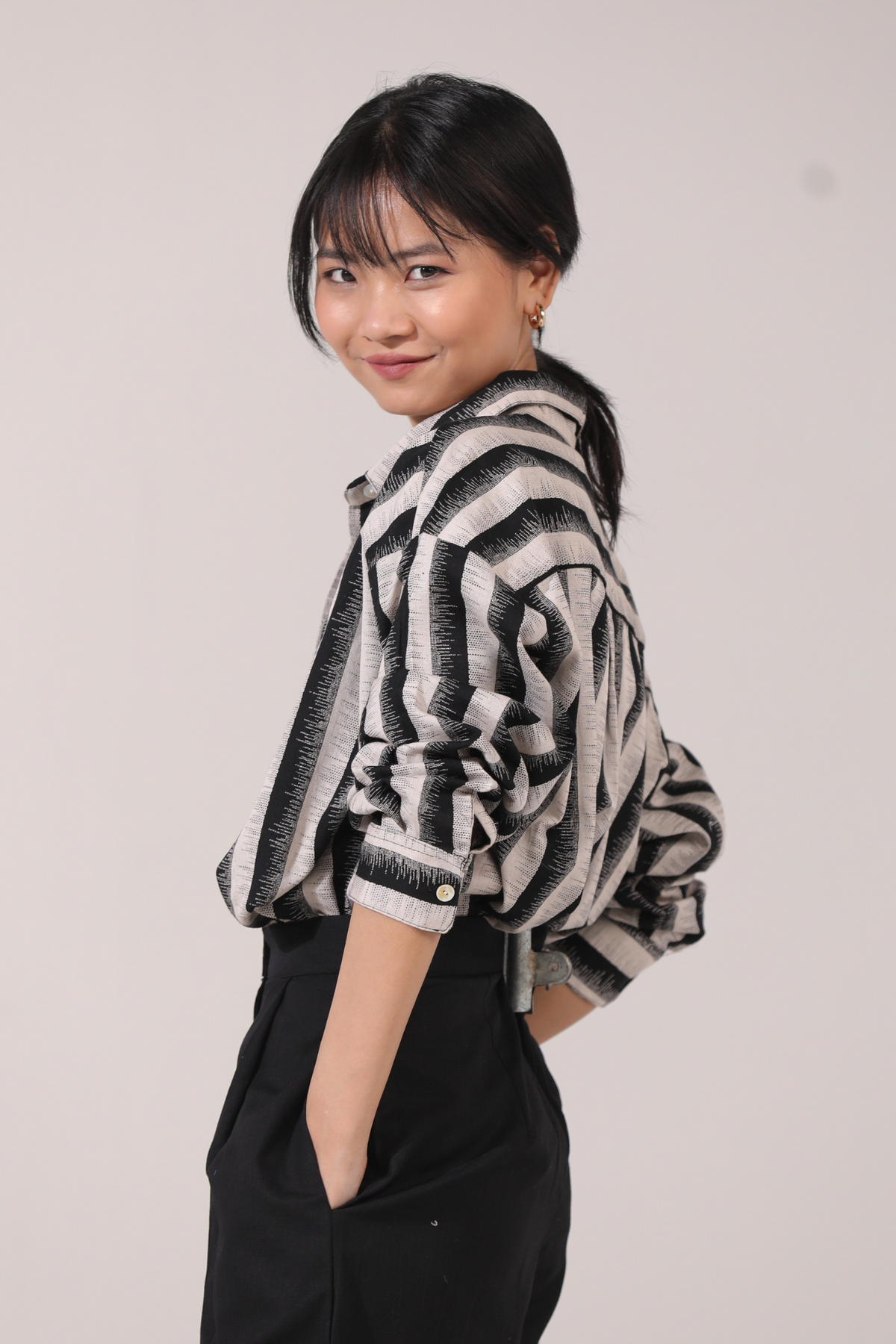 Black Stripe Oversized Shirt