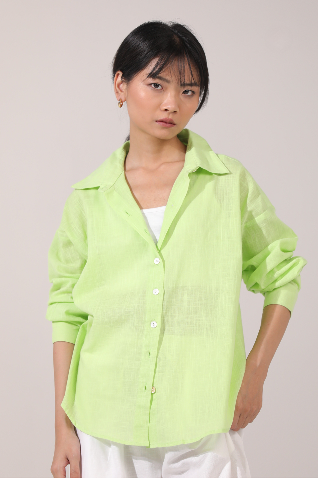 Green Apple Punch Oversized Shirt