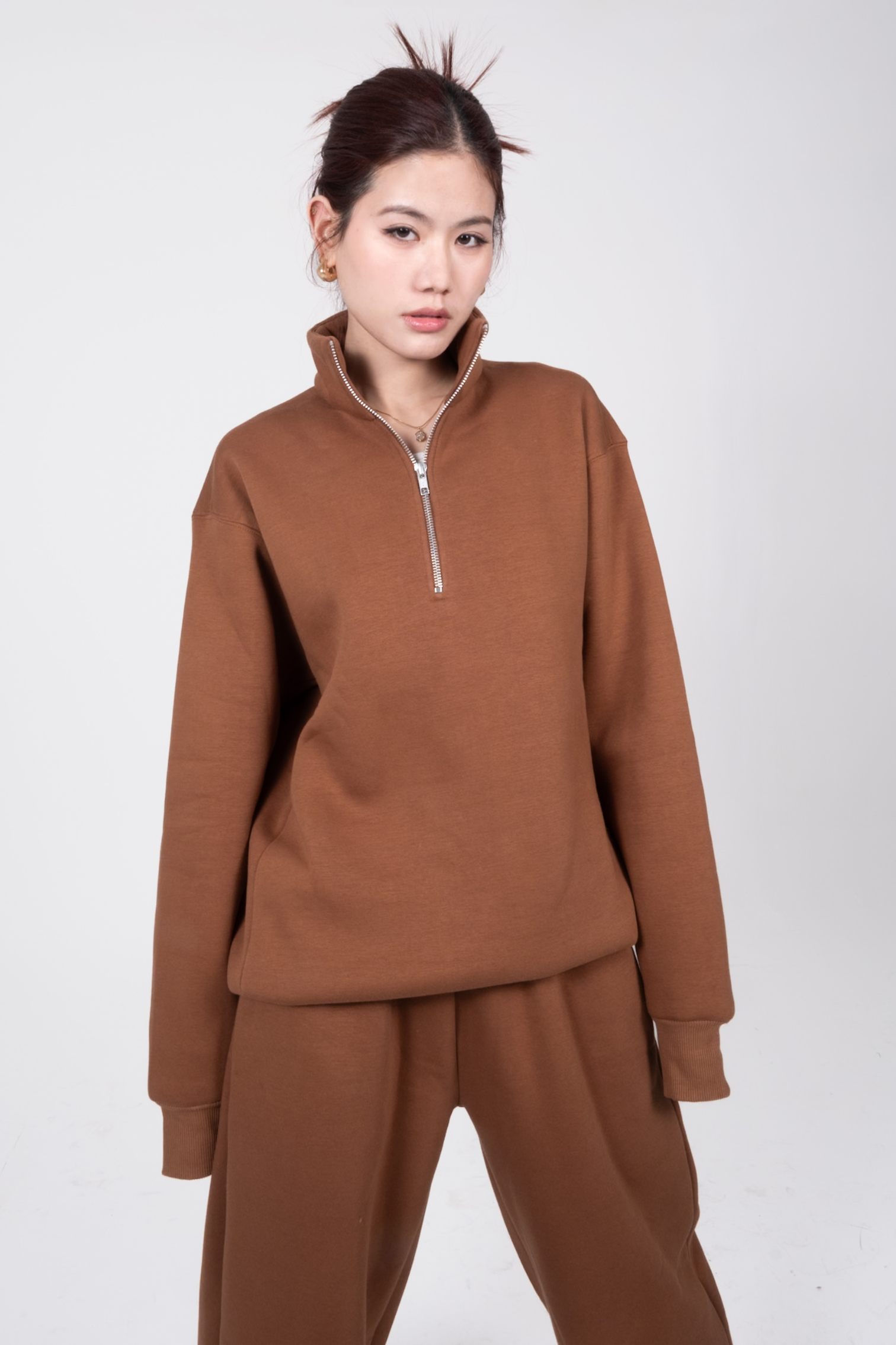 Zip-top Caramel Sweatshirt