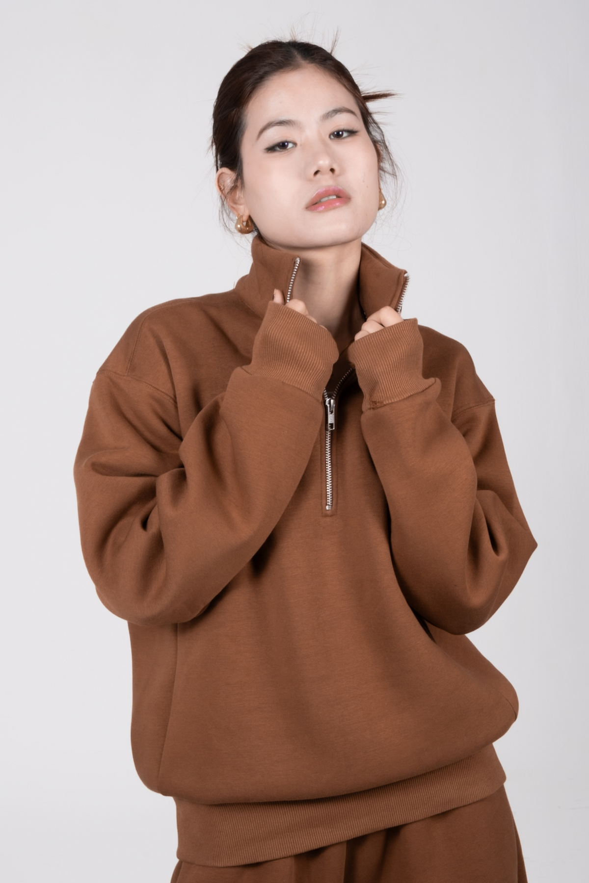 Zip-top Caramel Sweatshirt