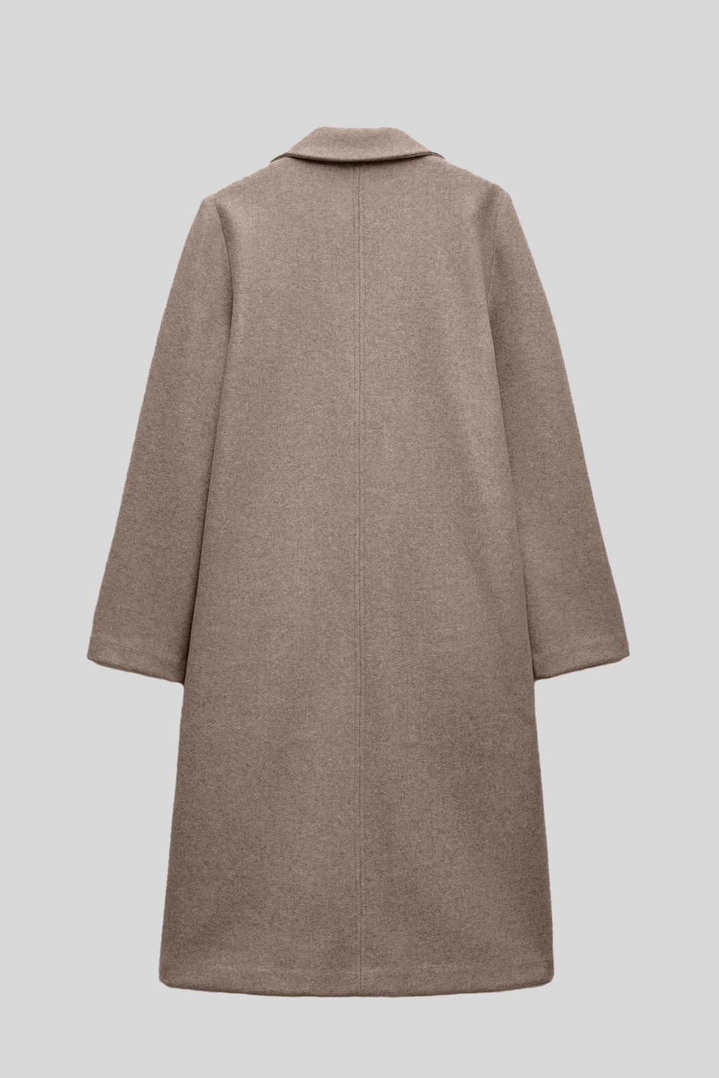 Taupe - Wool Blend Long Coat
