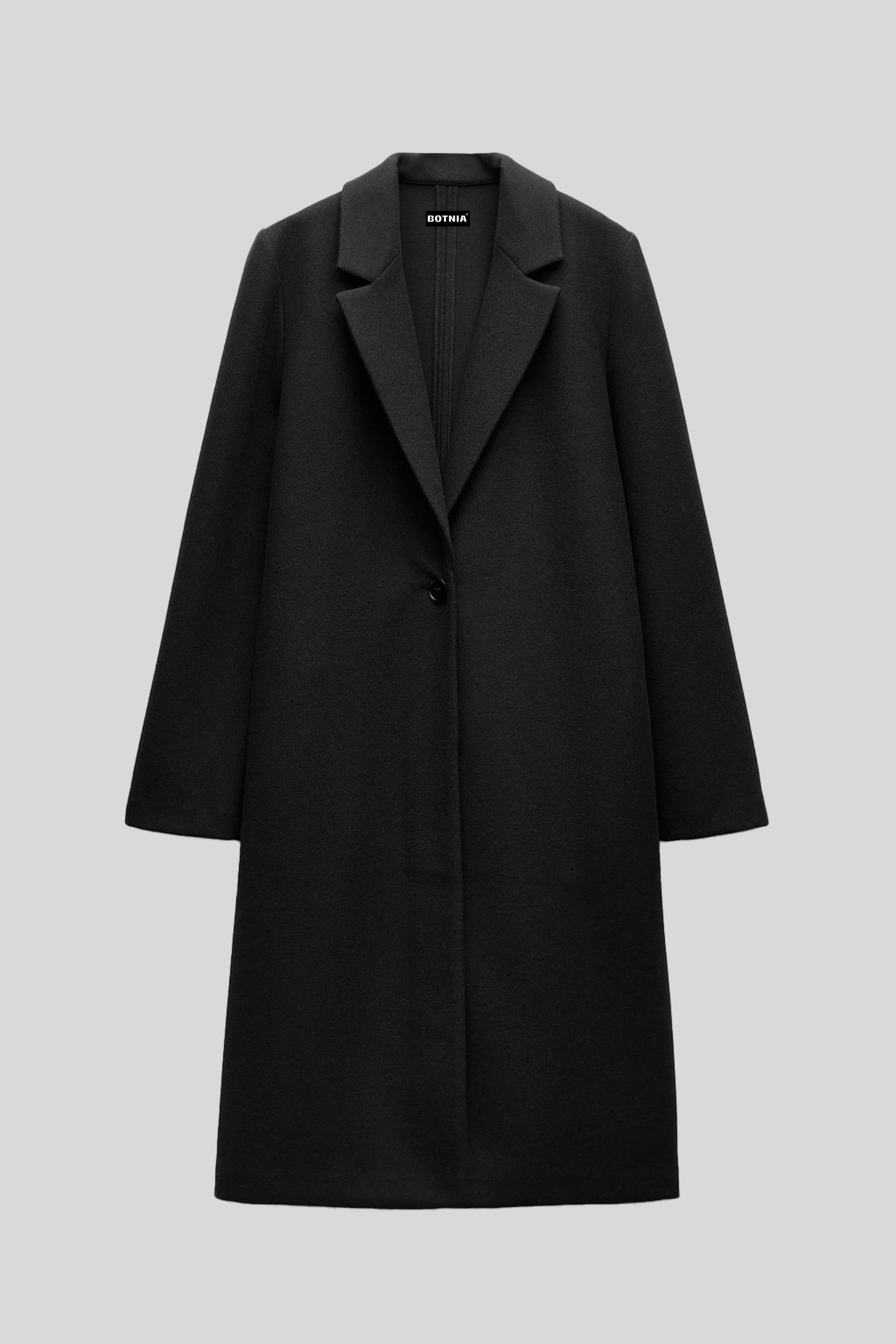 Black - Wool Blend Long Coat