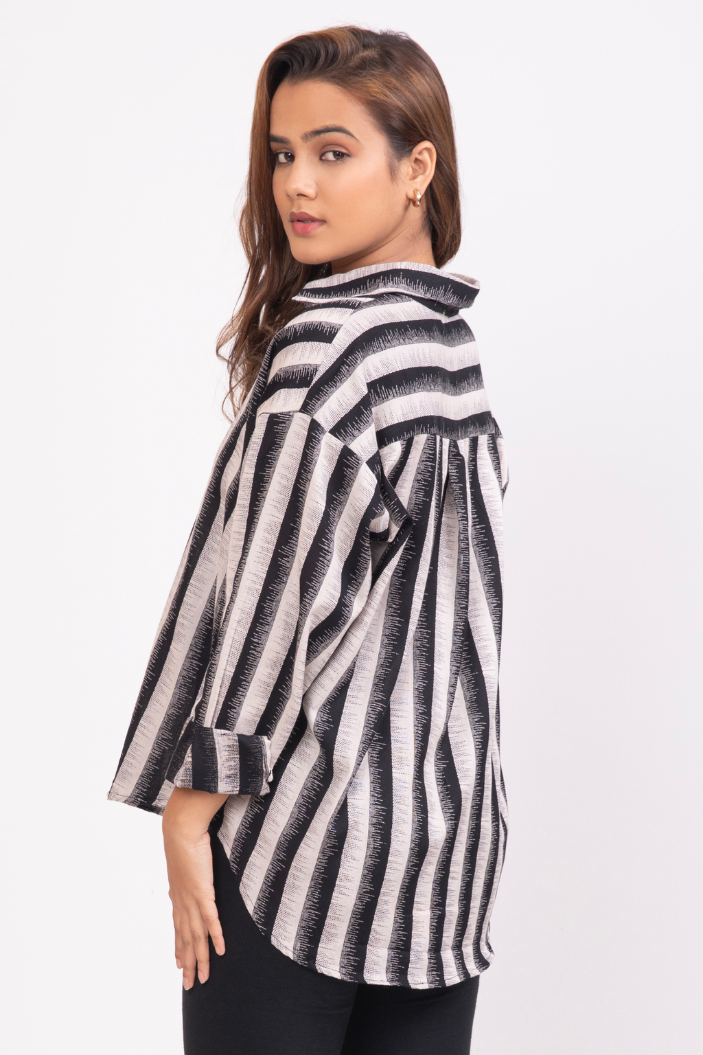Black Stripe Oversized Shirt