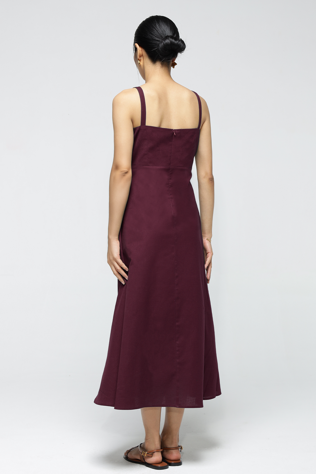 Fiora Linen Dress : Merlot
