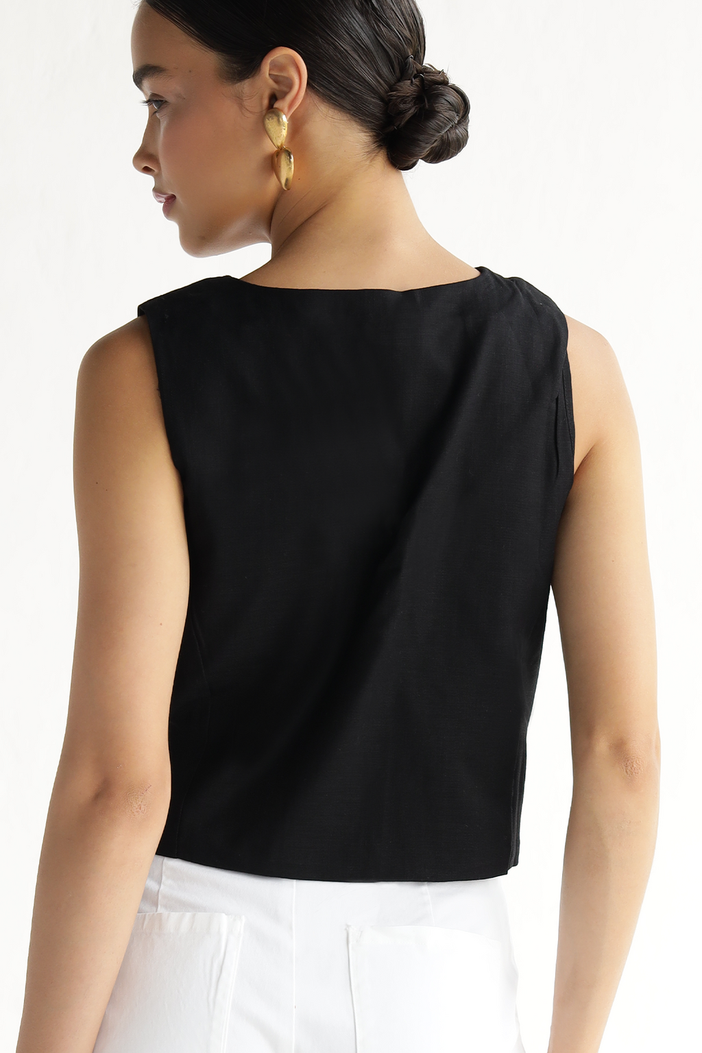 Bold Black-Waist Coat Top