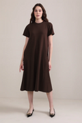 Luna A-Line Dress - Brown
