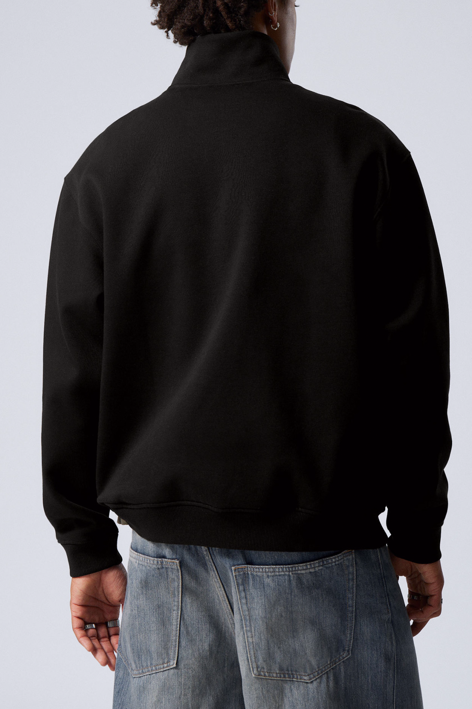 Zip-top Black Oversized Sweatshirt