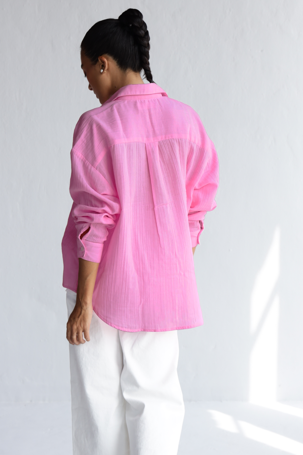 Andy Oversized Shirt-Blush Pink