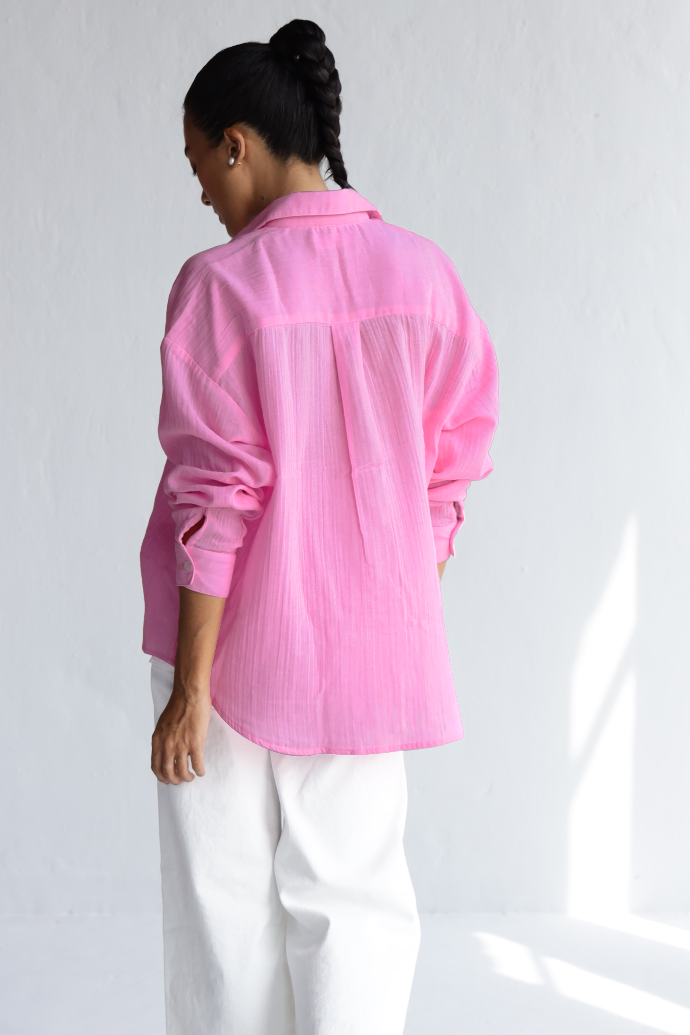 Andy Oversized Shirt-Blush Pink
